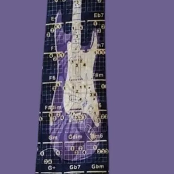 Steven Harris Guitar and Music Chords Pattern Neck Tie 57-58 inches see pics - Picture 3 of 8